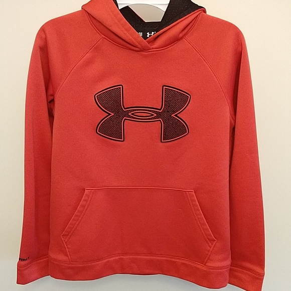 under armour red and black hoodie